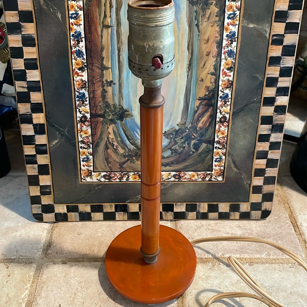 Vintage Antique Bakelite Celluloid lamp - Needs new wire to work